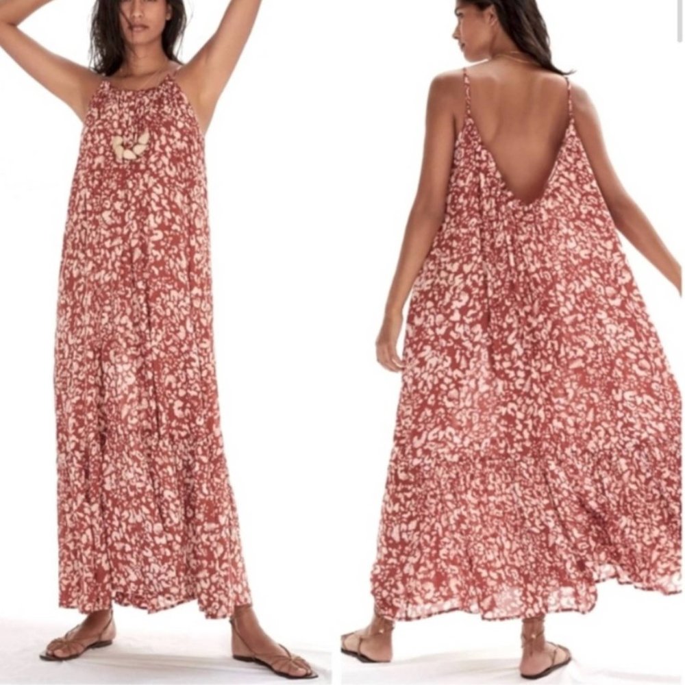 Anthropologie Flounced Maxi Lounge Dress Size XS